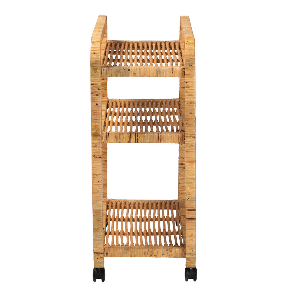 bali & pari - Delphine Cart in Natural Brown - DCWH10013-Maia-Natural Rattan-Cart view 3