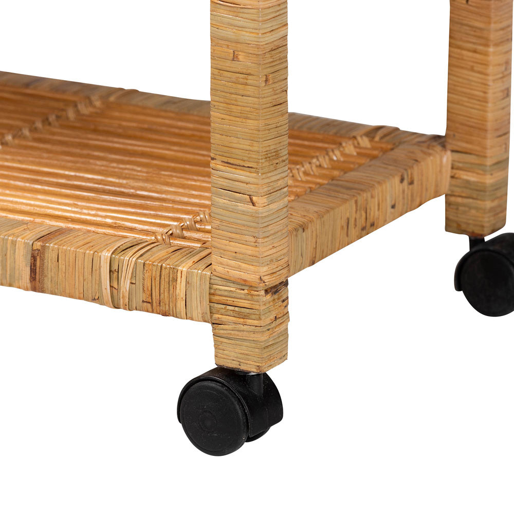 bali & pari - Delphine Cart in Natural Brown - DCWH10013-Maia-Natural Rattan-Cart view 5