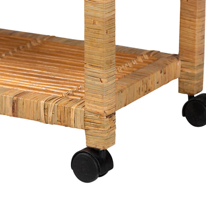 bali & pari - Delphine Cart in Natural Brown - DCWH10013-Maia-Natural Rattan-Cart view 5