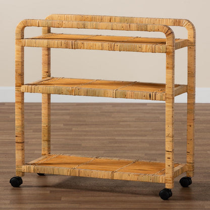 bali & pari - Delphine Cart in Natural Brown - DCWH10013-Maia-Natural Rattan-Cart view 8