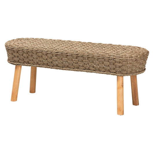 bali & pari - Denver Bench in Light Brown/Natural Brown - Denver-Natural Seagrass (no backs)-Bench view 1