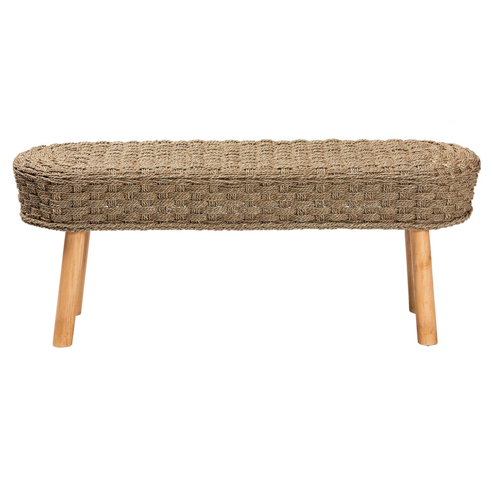 bali & pari - Denver Bench in Light Brown/Natural Brown - Denver-Natural Seagrass (no backs)-Bench view 2