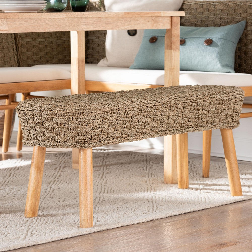 bali & pari - Denver Bench in Light Brown/Natural Brown - Denver-Natural Seagrass (no backs)-Bench view 7