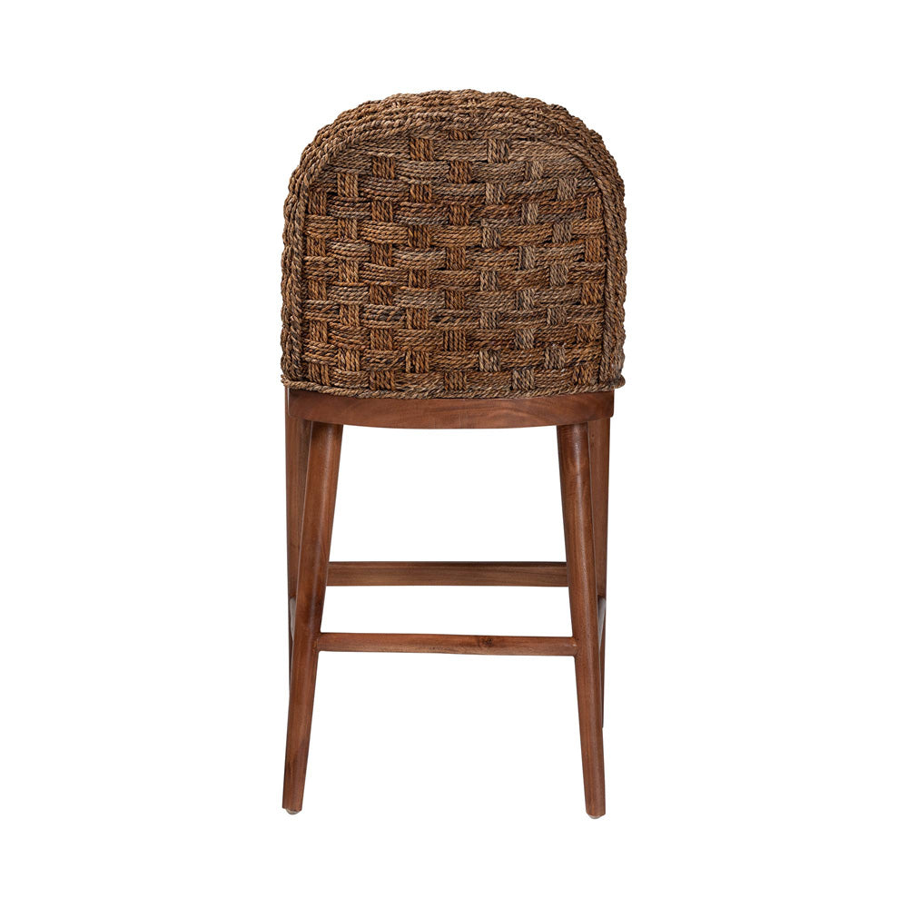 bali & pari - Denver Counter Stool in White/Walnut Brown - Denver-Wood/Banana Leaf-CS view 3