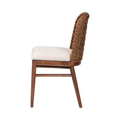 bali & pari - Denver Dining Chair in White/Walnut Brown - Denver-Wood/Banana Leaf-DC view 3