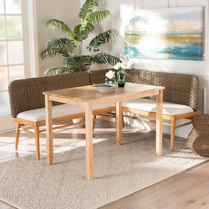 bali & pari - Denver Dining Set in Brown/White/Natural - Denver-Natural Seagrass-3PC Dining Set view 9