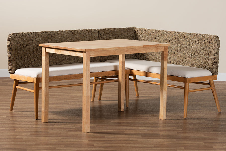 bali & pari - Denver Dining Set in Brown/White/Natural - Denver-Natural Seagrass-3PC Dining Set view 10