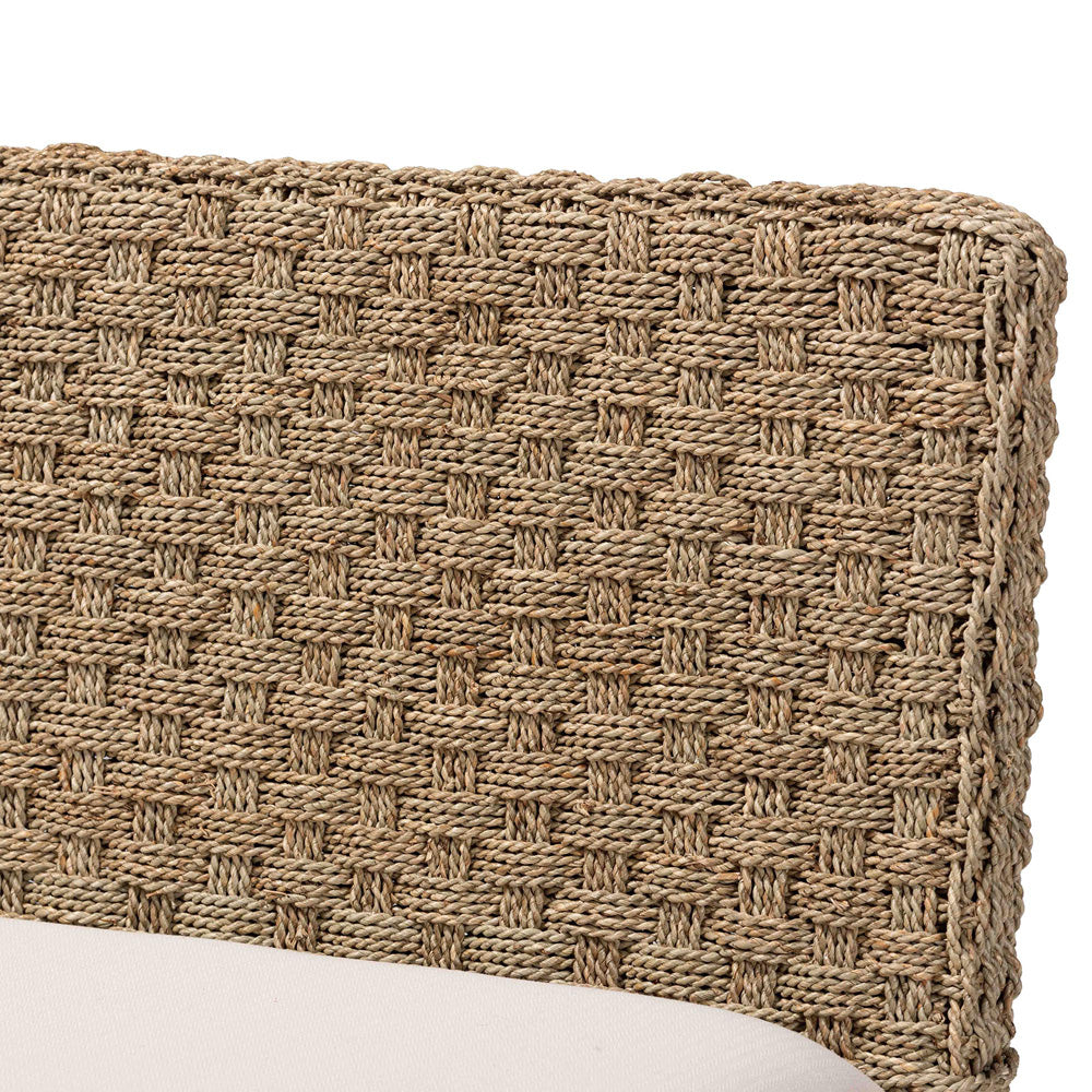 bali & pari - Denver Dining Set in Brown/White/Natural - Denver-Natural Seagrass with backs-2PC Bench Set view 4