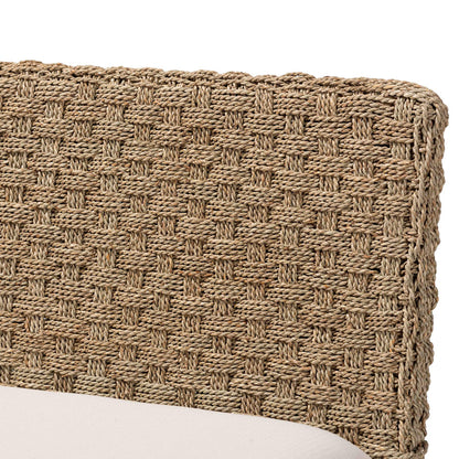 bali & pari - Denver Dining Set in Brown/White/Natural - Denver-Natural Seagrass with backs-2PC Bench Set view 4