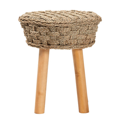 bali & pari - Denver Stool in Light Brown/Natural Brown - Denver-Natural Seagrass-Stool view 2