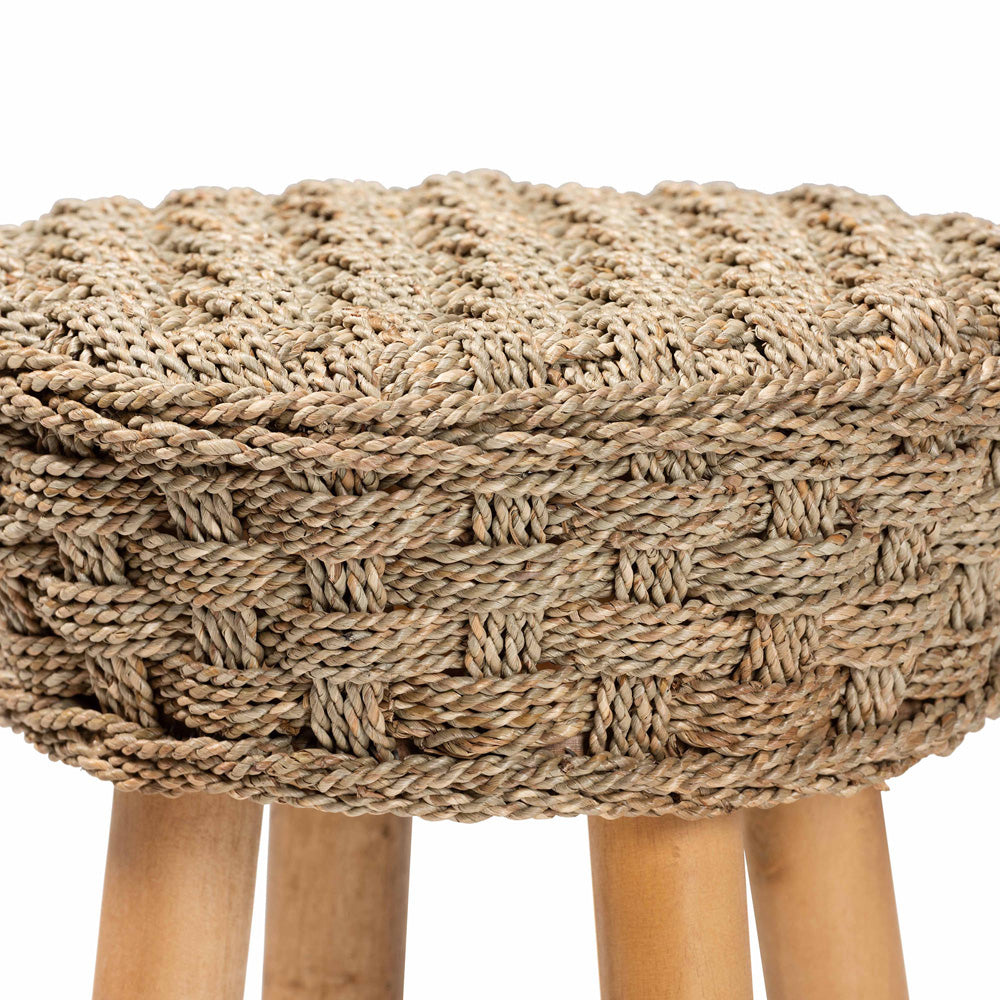 bali & pari - Denver Stool in Light Brown/Natural Brown - Denver-Natural Seagrass-Stool view 3
