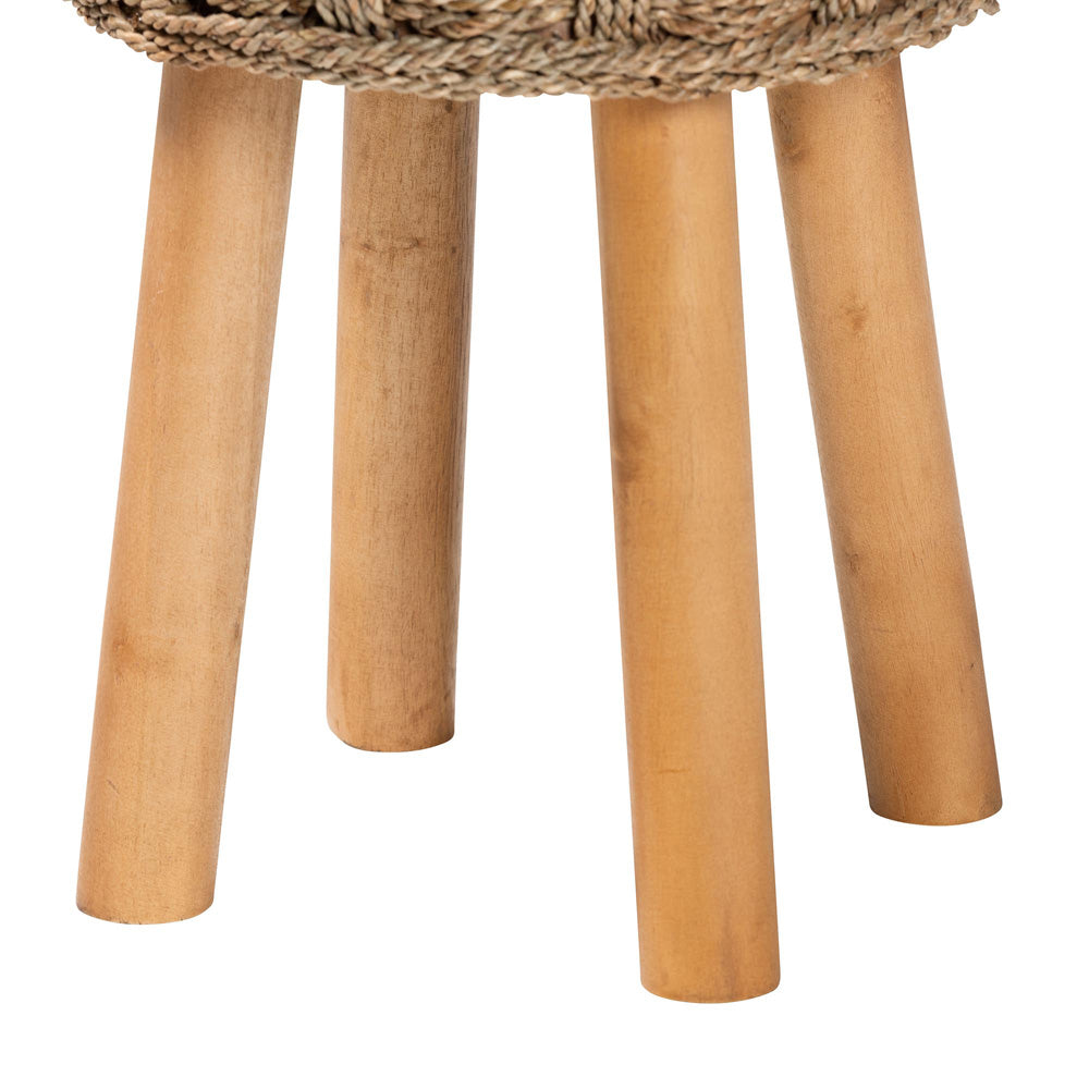 bali & pari - Denver Stool in Light Brown/Natural Brown - Denver-Natural Seagrass-Stool view 4