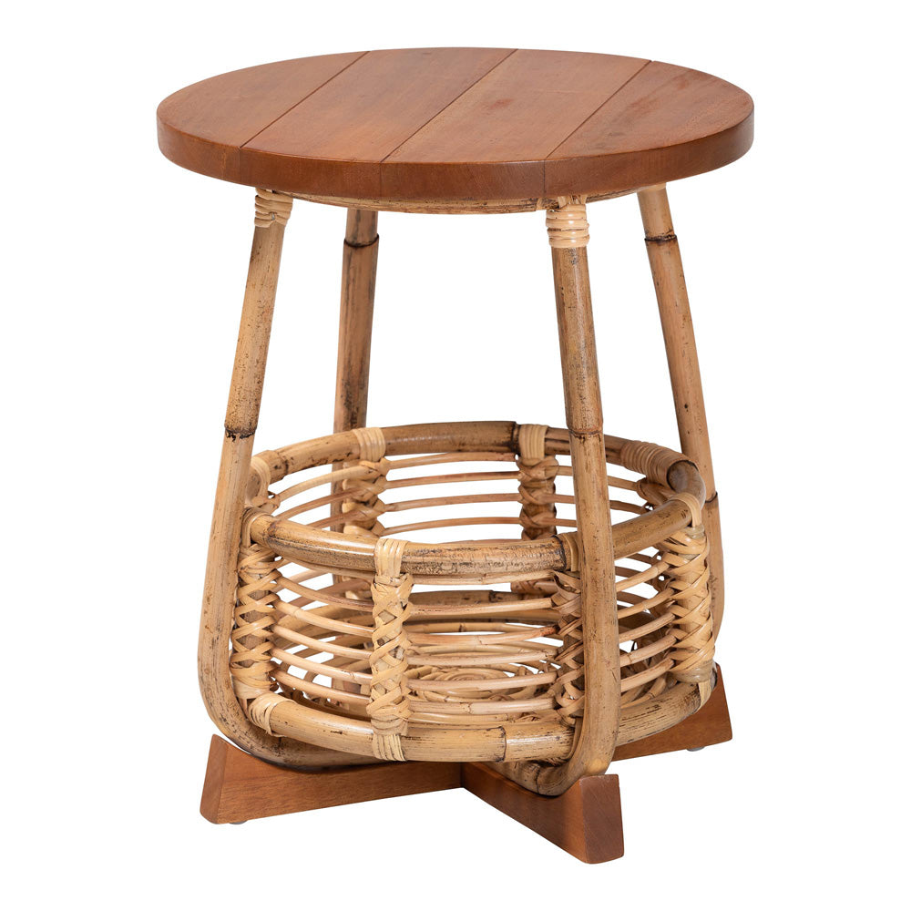 bali & pari - Derenik End Table in Natural/Light Brown - SVN312-S-Light Brown Rattan-ET view 1