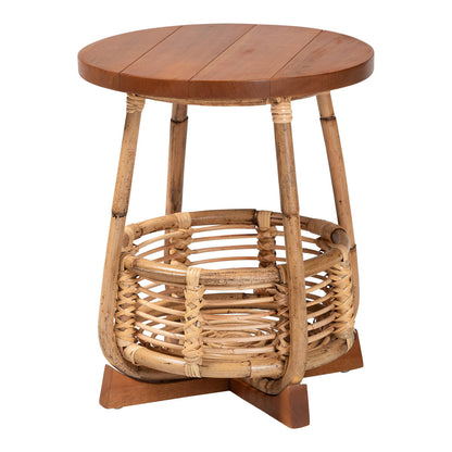 bali & pari - Derenik End Table in Natural/Light Brown - SVN312-S-Light Brown Rattan-ET view 1