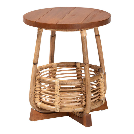 bali & pari - Derenik End Table in Natural/Light Brown - SVN312-S-Light Brown Rattan-ET view 1