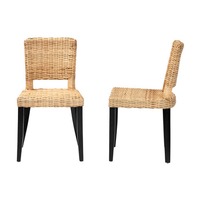 bali & pari - Dermot Set of 2 Dining Chairs in Dark Brown/Natural Brown - MD39507-Mango Wood-DC view 3