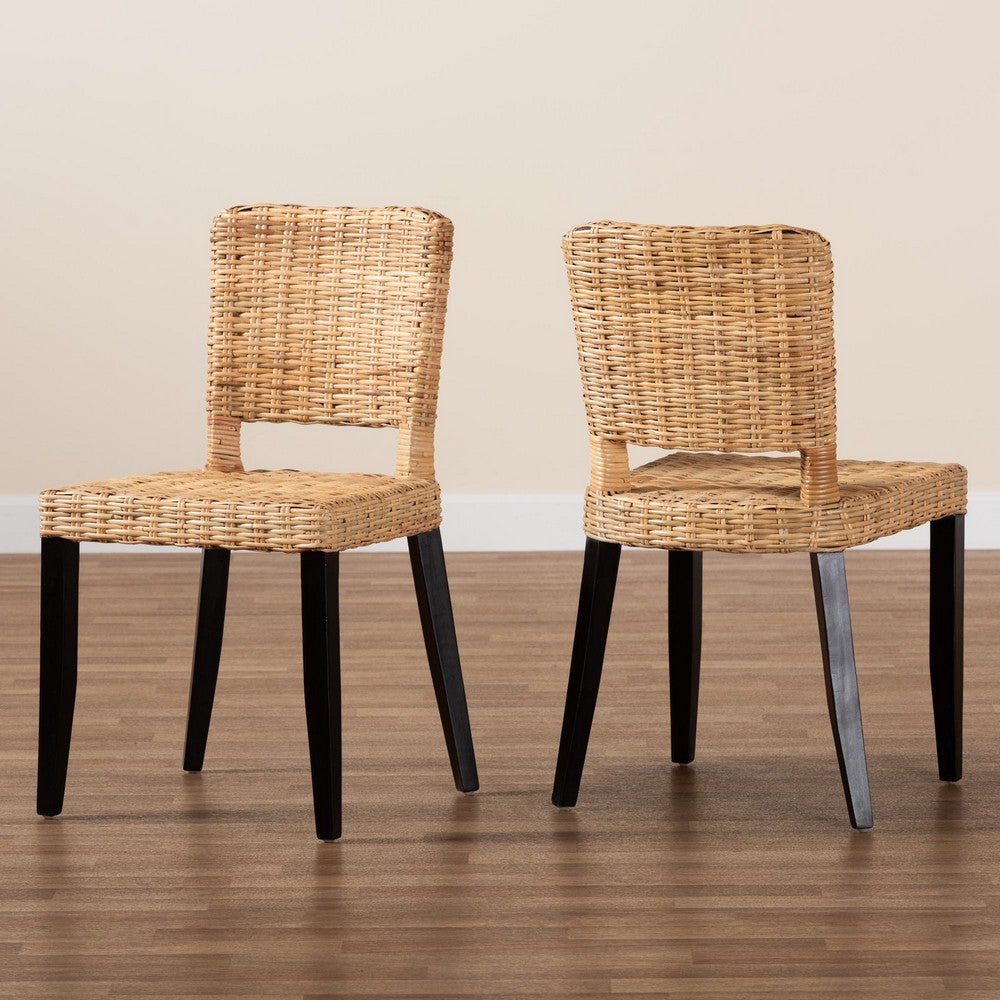 bali & pari - Dermot Set of 2 Dining Chairs in Dark Brown/Natural Brown - MD39507-Mango Wood-DC view 8