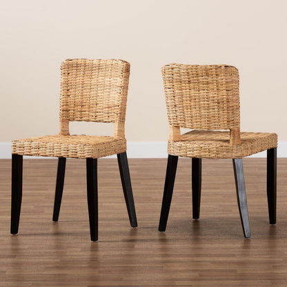 bali & pari - Dermot Set of 2 Dining Chairs in Dark Brown/Natural Brown - MD39507-Mango Wood-DC view 8