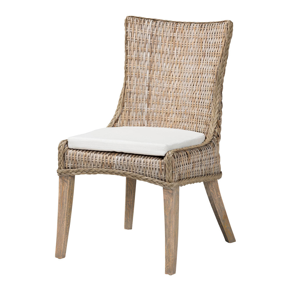 bali & pari - Derris Dining Chair in Greywashed - MD-39817-KB Derris-Grey Natural Rattan-DC view 1