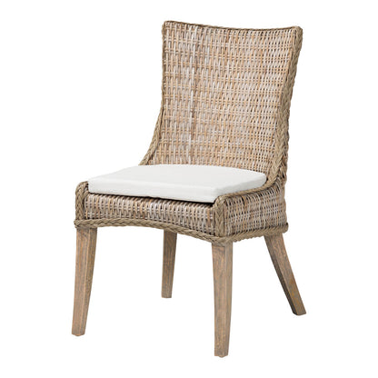 bali & pari - Derris Dining Chair in Greywashed - MD-39817-KB Derris-Grey Natural Rattan-DC view 1