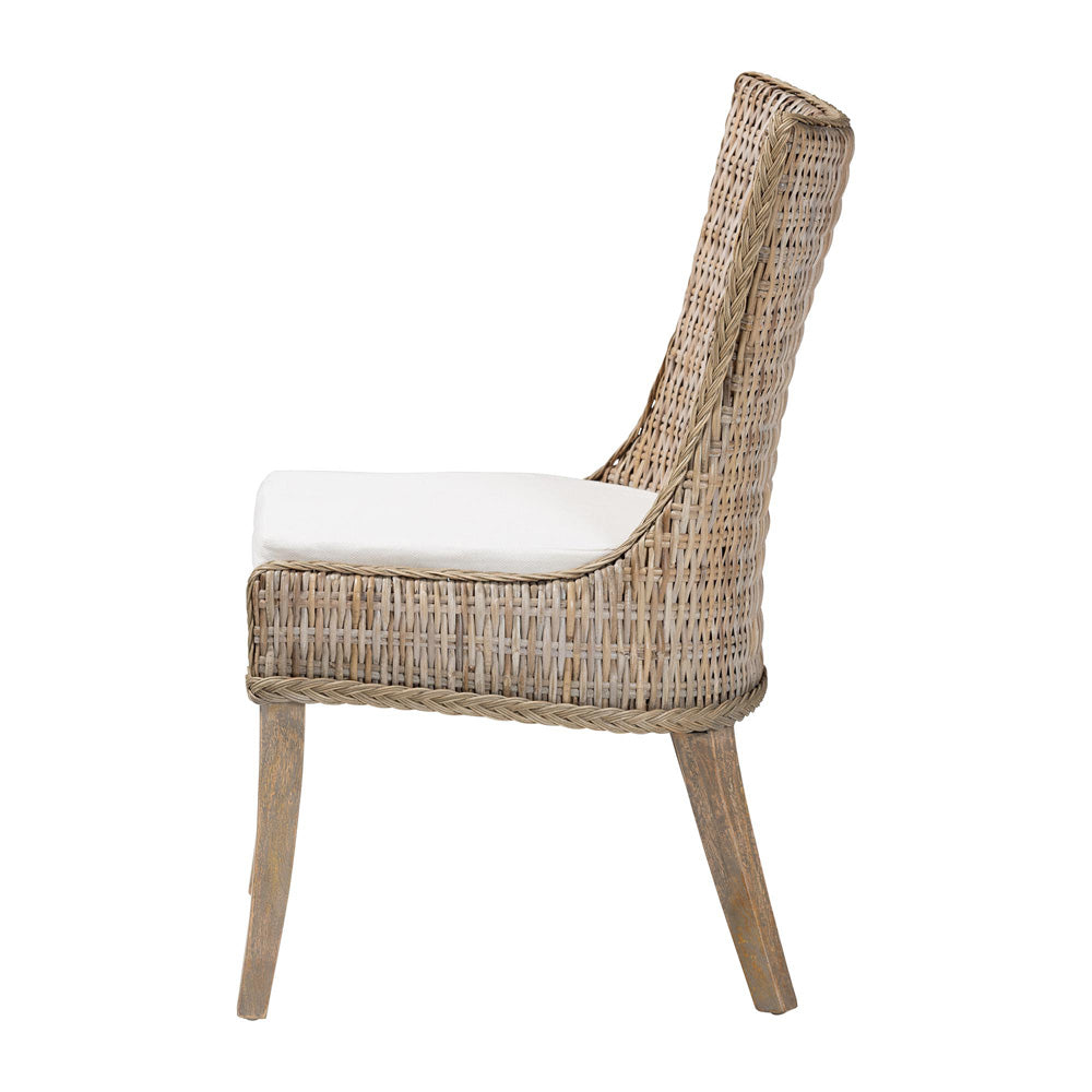 bali & pari - Derris Dining Chair in Greywashed - MD-39817-KB Derris-Grey Natural Rattan-DC view 3