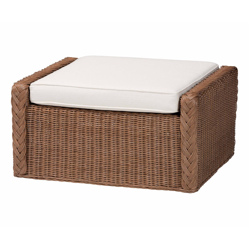 bali & pari - Derris Footstool in Peanut Brown - Derris-Peanut Brown/Rattan-Footstool view 1