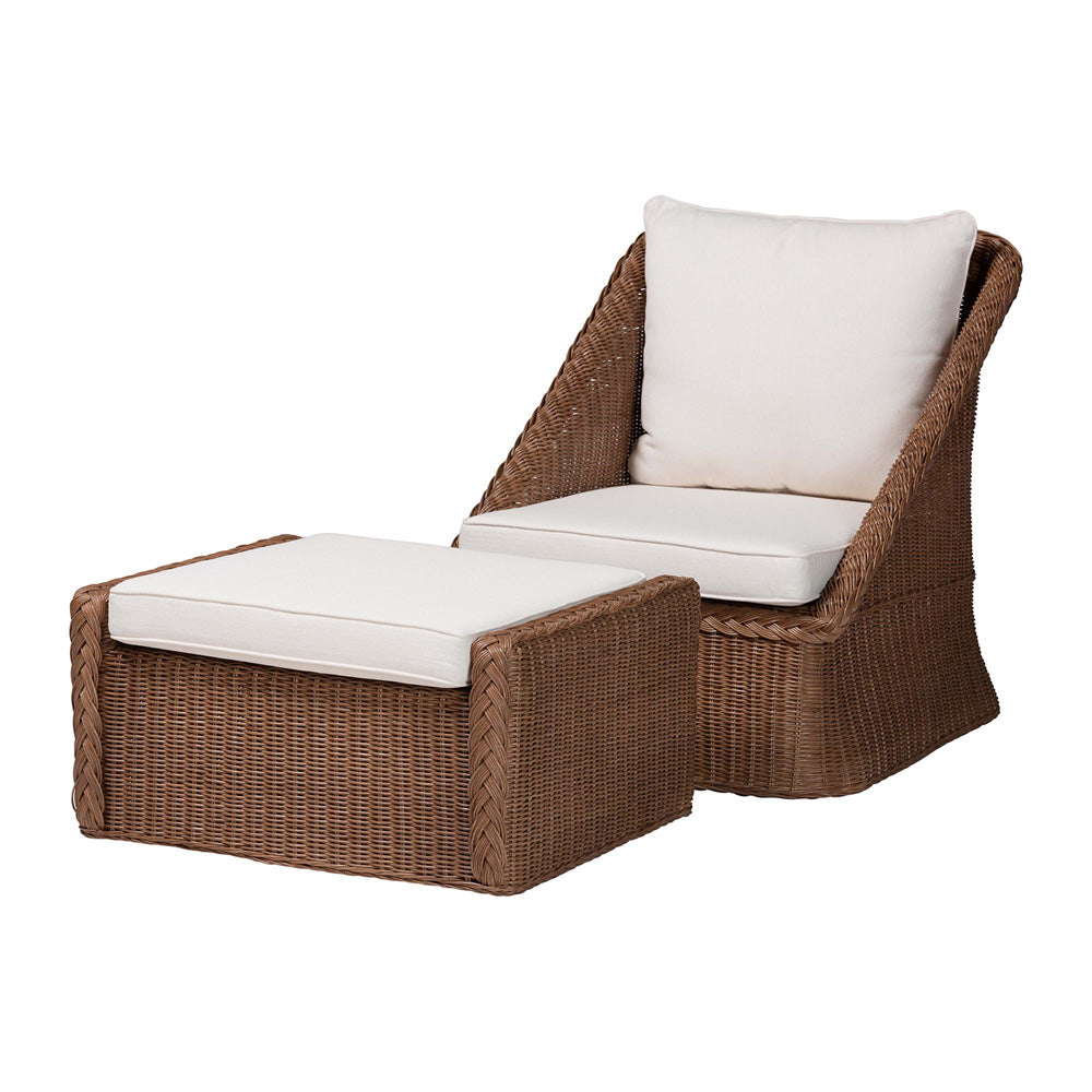 bali & pari - Derris Living Room Set in Peanut Brown - Derris-Peanut Brown/Rattan-2pc Chair/FS Set view 1