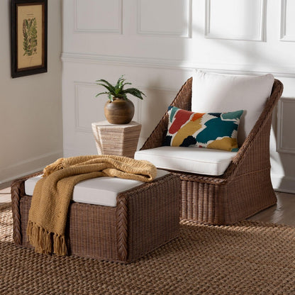 bali & pari - Derris Living Room Set in Peanut Brown - Derris-Peanut Brown/Rattan-2pc Chair/FS Set view 8