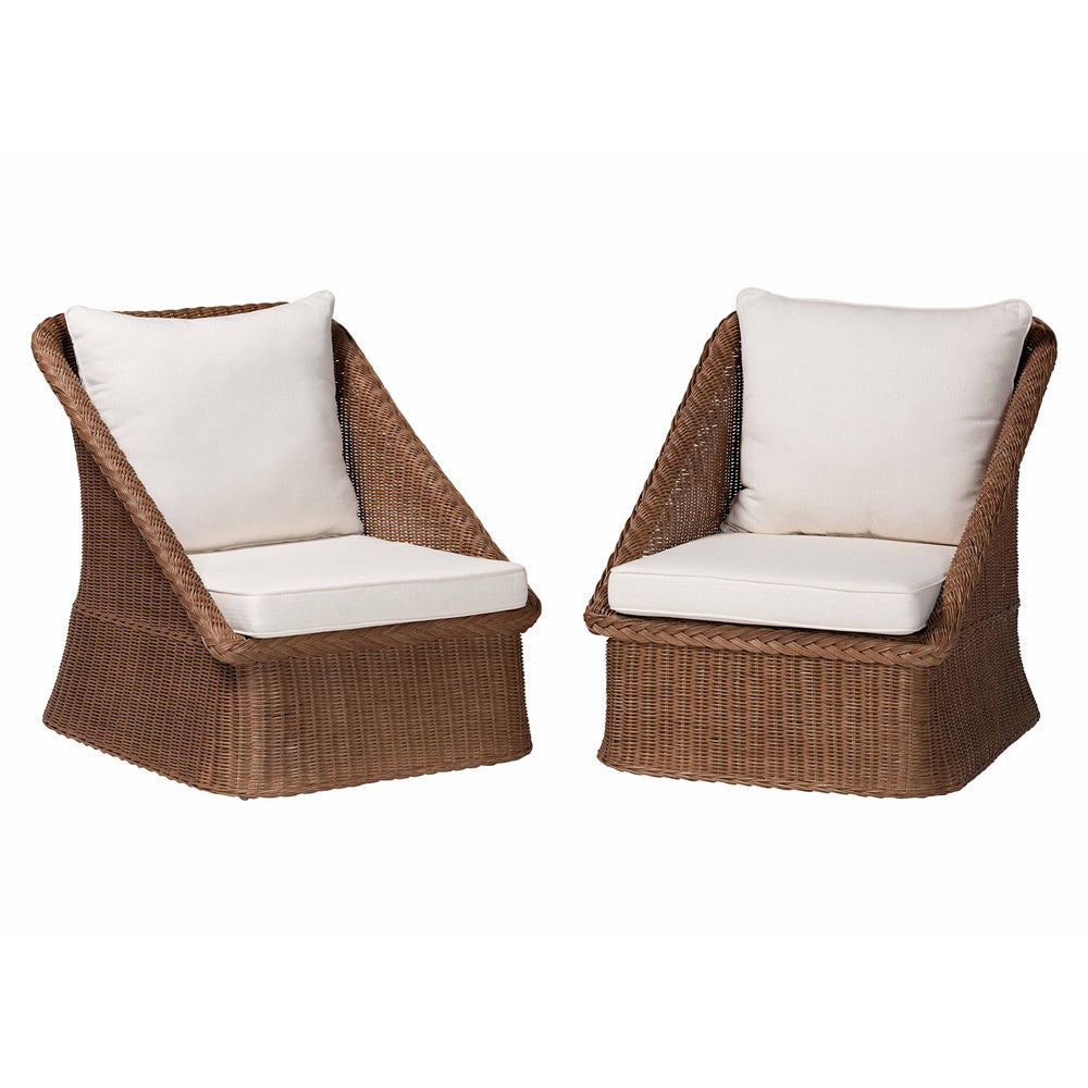 bali & pari - Derris Set of 2 Chairs in Peanut Brown - Derris-Peanut Brown/Rattan-CC-2pc Chair Set view 1