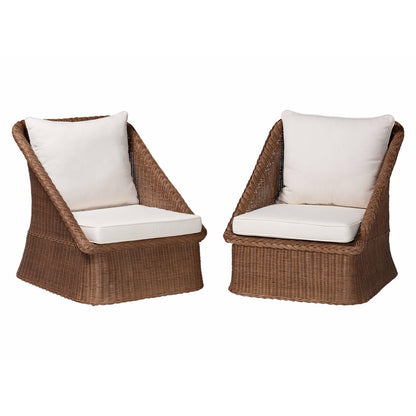 bali & pari - Derris Set of 2 Chairs in Peanut Brown - Derris-Peanut Brown/Rattan-CC-2pc Chair Set view 1