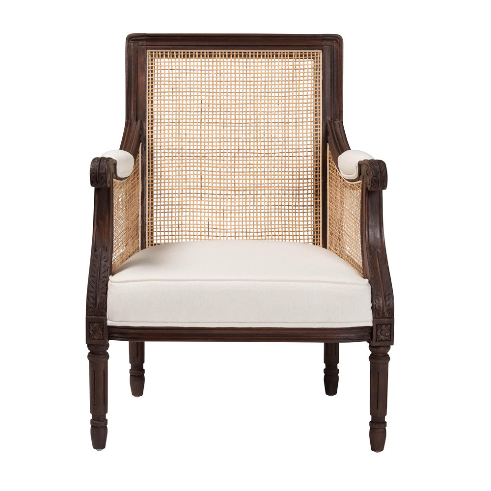 bali & pari - Desmond Chair in Beige/Dark Brown - SEA687-Dark wood-NAT03/White -F00 view 2