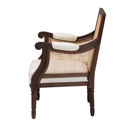 bali & pari - Desmond Chair in Beige/Dark Brown - SEA687-Dark wood-NAT03/White -F00 view 3