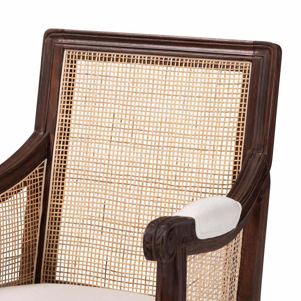 bali & pari - Desmond Chair in Beige/Dark Brown - SEA687-Dark wood-NAT03/White -F00 view 5