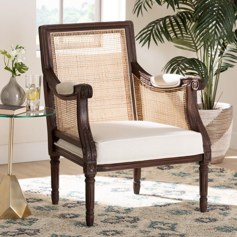 bali & pari - Desmond Chair in Beige/Dark Brown - SEA687-Dark wood-NAT03/White -F00 view 8