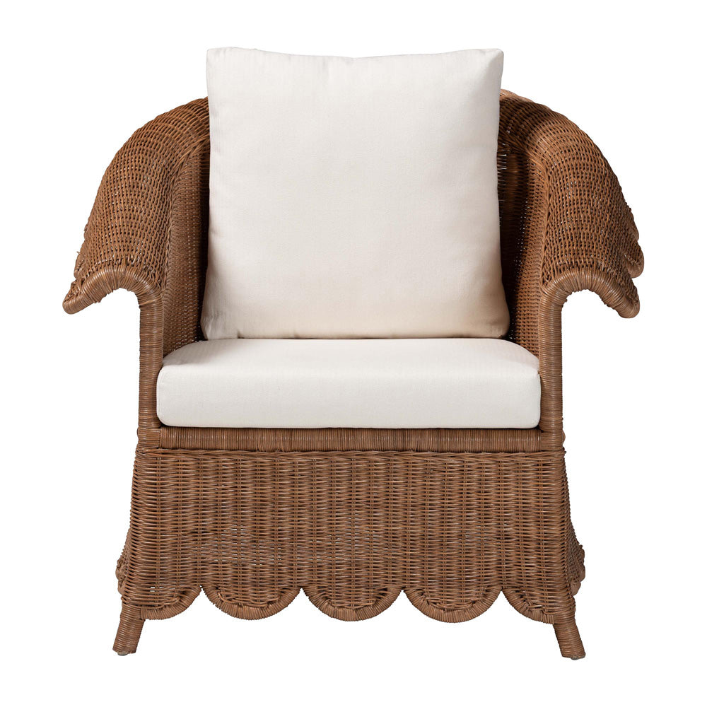 bali & pari  - Detta Arm Chair in Peanut Brown - Detta-Peanut Brown-Rattan-Lounge-Cushion-AC view 2