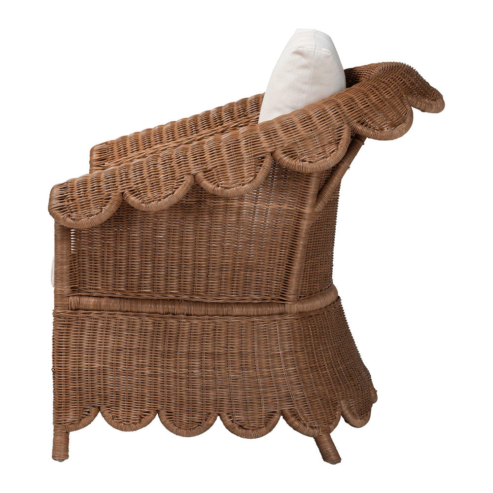 bali & pari  - Detta Arm Chair in Peanut Brown - Detta-Peanut Brown-Rattan-Lounge-Cushion-AC view 3