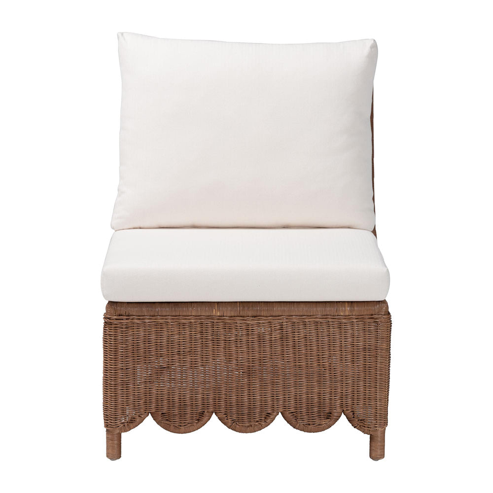 bali & pari  - Detta Chair in Peanut Brown - Detta-Peanut Brn-Rattan-Armless-Cushion-Chair view 2