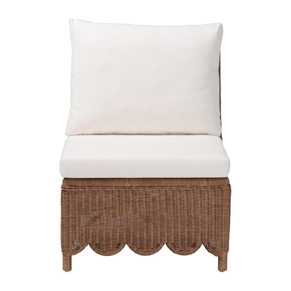 bali & pari  - Detta Chair in Peanut Brown - Detta-Peanut Brn-Rattan-Armless-Cushion-Chair view 2