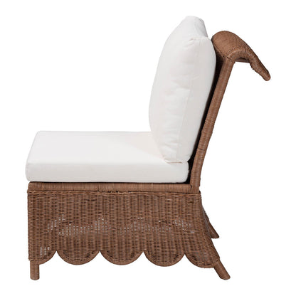bali & pari  - Detta Chair in Peanut Brown - Detta-Peanut Brn-Rattan-Armless-Cushion-Chair view 3