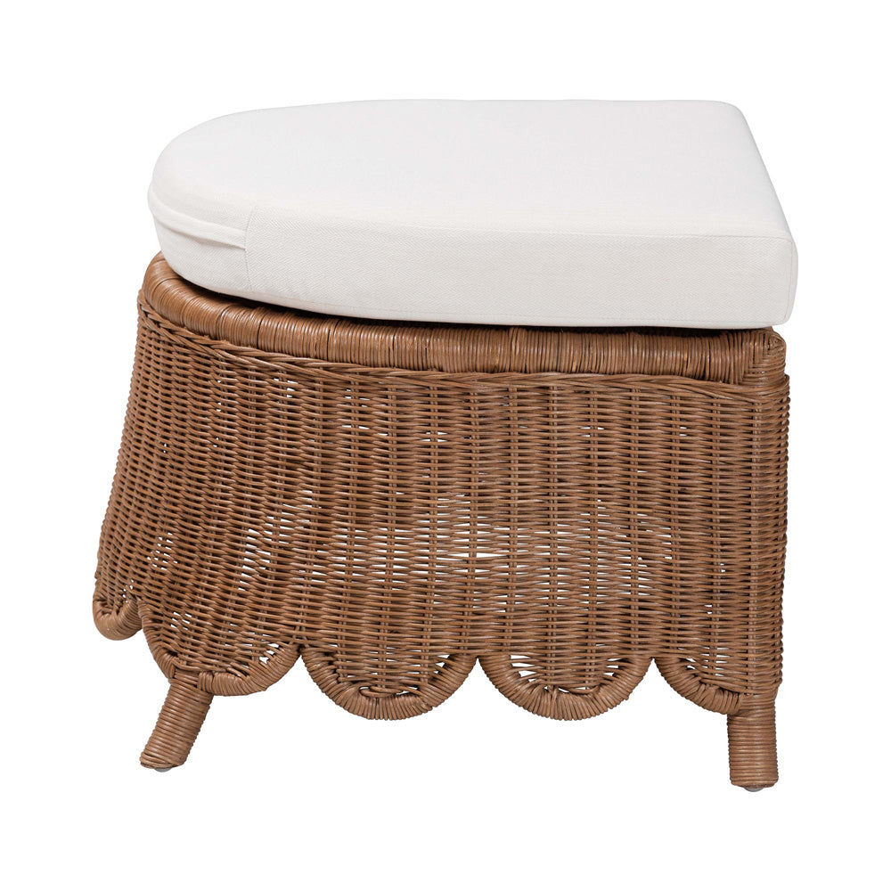 bali & pari  - Detta Footstool in Peanut Brown - Detta-Peanut Brown-Rattan-Cushion-Stool view 3