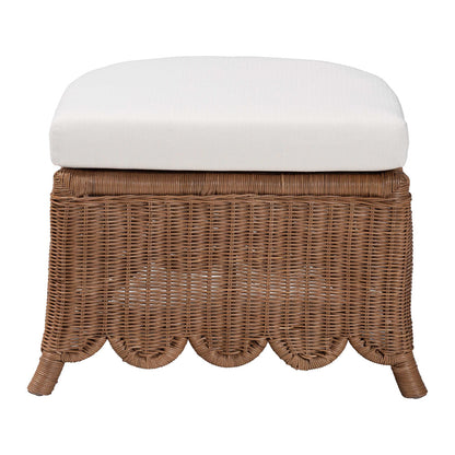 bali & pari  - Detta Footstool in Peanut Brown - Detta-Peanut Brown-Rattan-Cushion-Stool view 4