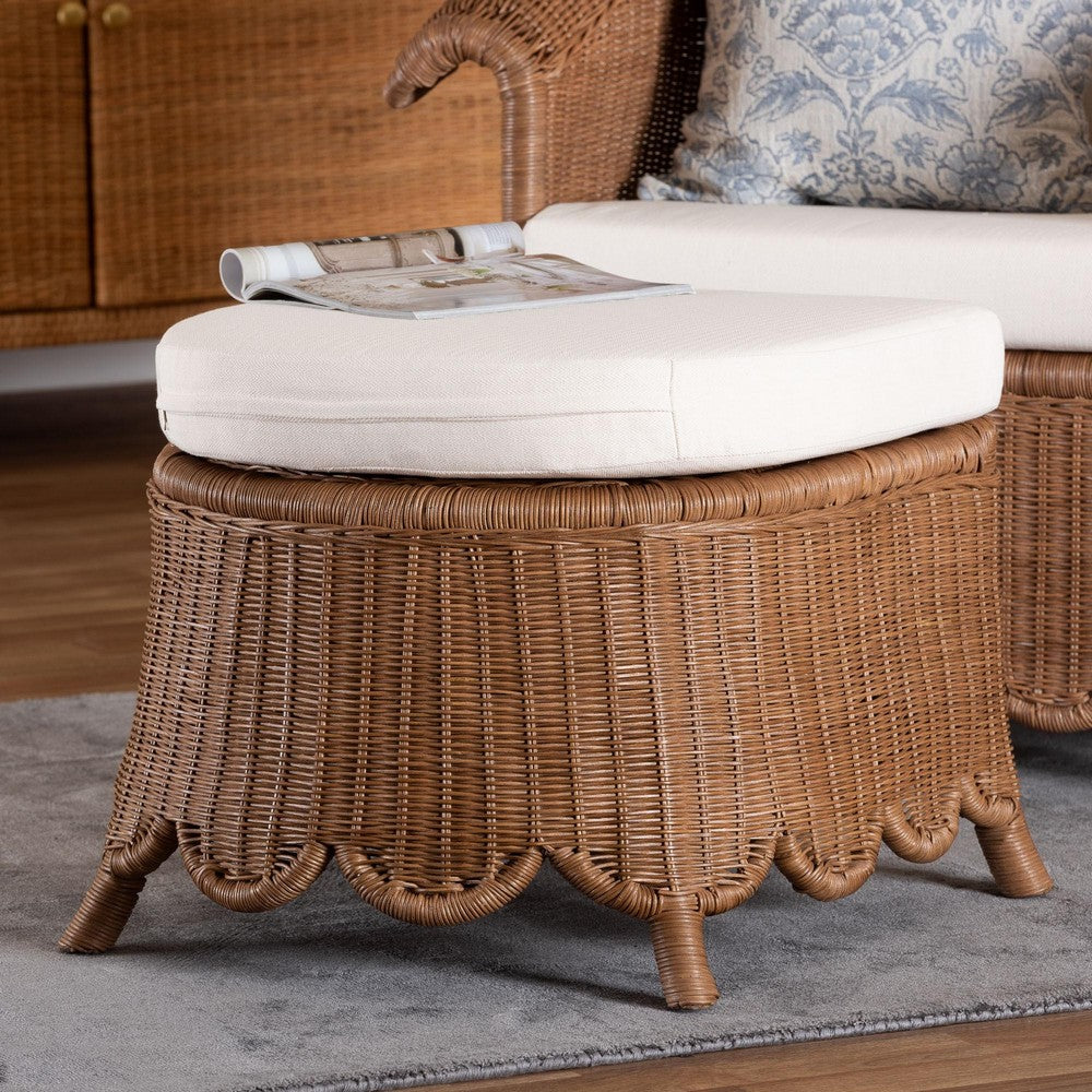 bali & pari  - Detta Footstool in Peanut Brown - Detta-Peanut Brown-Rattan-Cushion-Stool view 7
