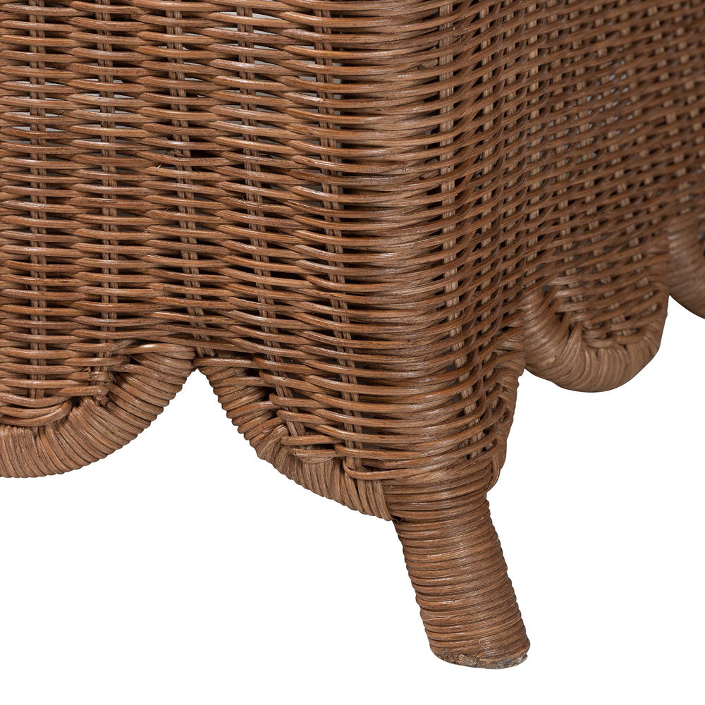 bali & pari  - Detta Living Room Set in Peanut Brown - Detta-Peanut Brown-Rattan-2PC Lounge Chair with Stool-Set view 5
