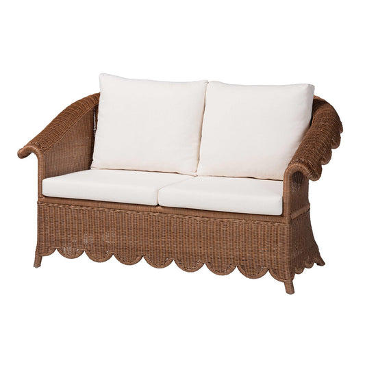 bali & pari  - Detta Loveseat in Peanut Brown - Detta-Peanut Brown-Rattan-Cushion-LS view 1