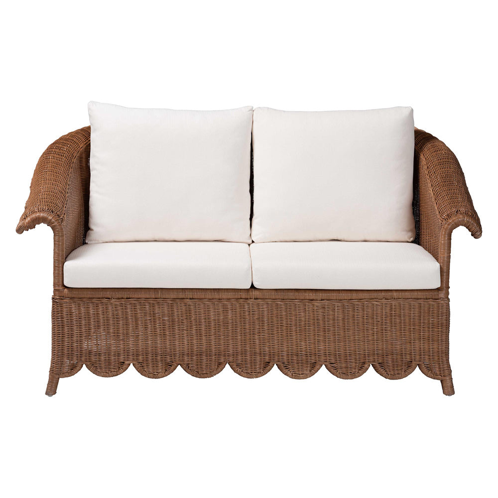 bali & pari  - Detta Loveseat in Peanut Brown - Detta-Peanut Brown-Rattan-Cushion-LS view 2