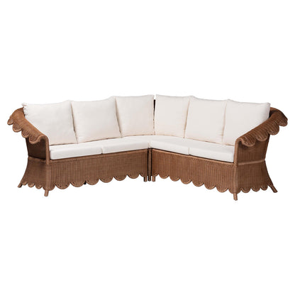 bali & pari  - Detta Sectional in Peanut Brown - Detta-Peanut Brown-Rattan-3PC Sectional Set view 1
