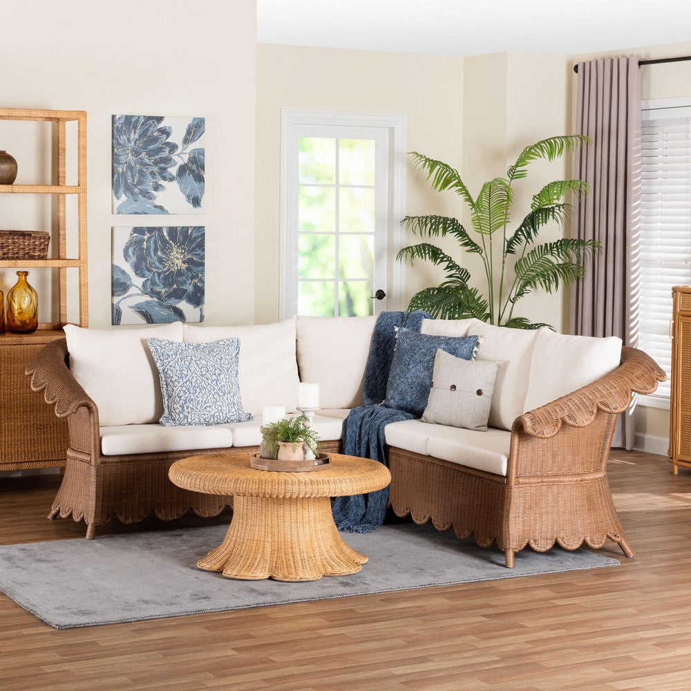 bali & pari  - Detta Sectional in Peanut Brown - Detta-Peanut Brown-Rattan-3PC Sectional Set view 8