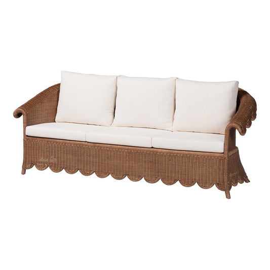 bali & pari  - Detta Sofa in Peanut Brown - Detta-Peanut Brown-Rattan-Cushion-Sofa view 1