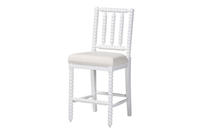 bali & pari - Deya Counter Stool - Deya-White Wooden-CS view 1