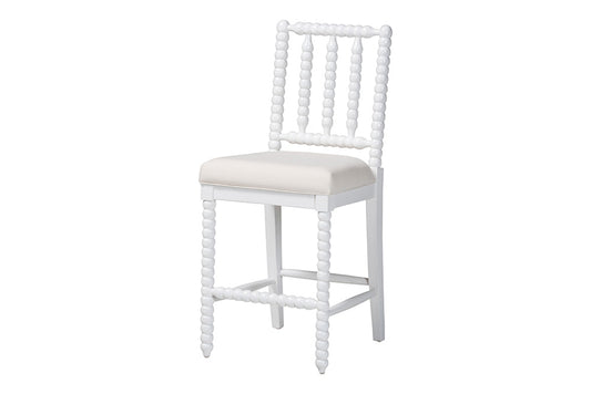 bali & pari - Deya Counter Stool - Deya-White Wooden-CS view 1